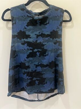 Blue Camo Muscle Tank Top for Women